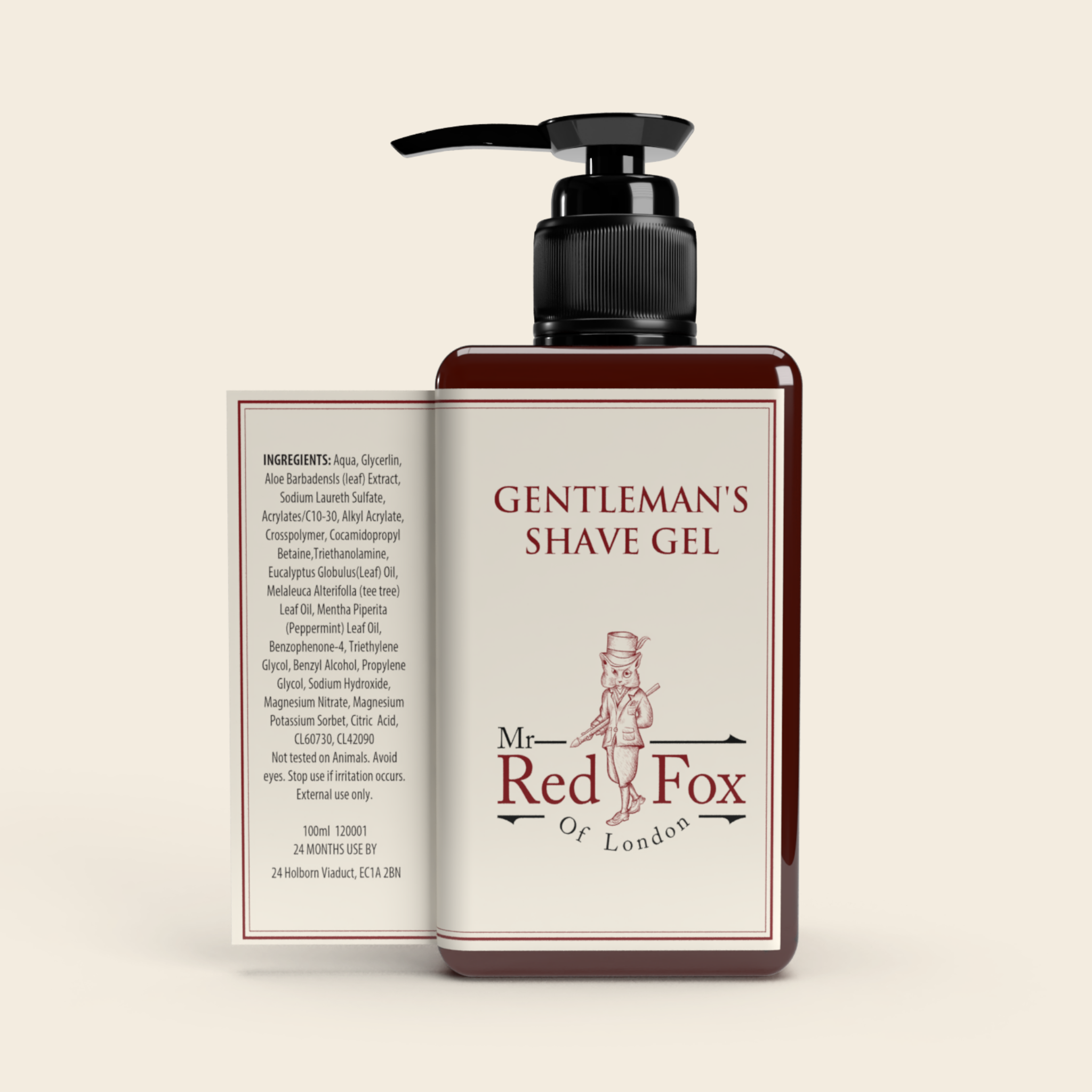 Gentleman's Shave Gel - Mr Red Fox Of London